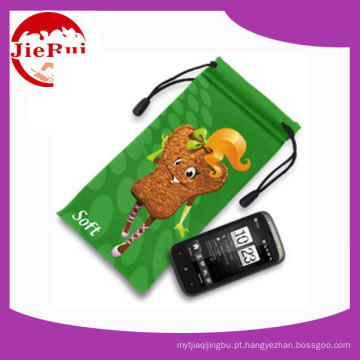 Preço grossista microfibra Mobile Phone Pouch com Drawstring